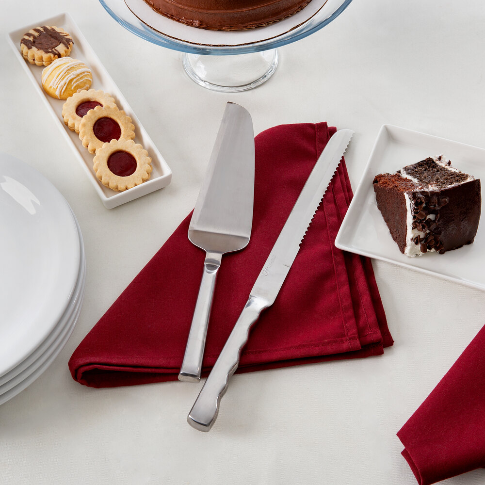 2 Piece Cake Serving Set with Pastry Server and Serrated Knife