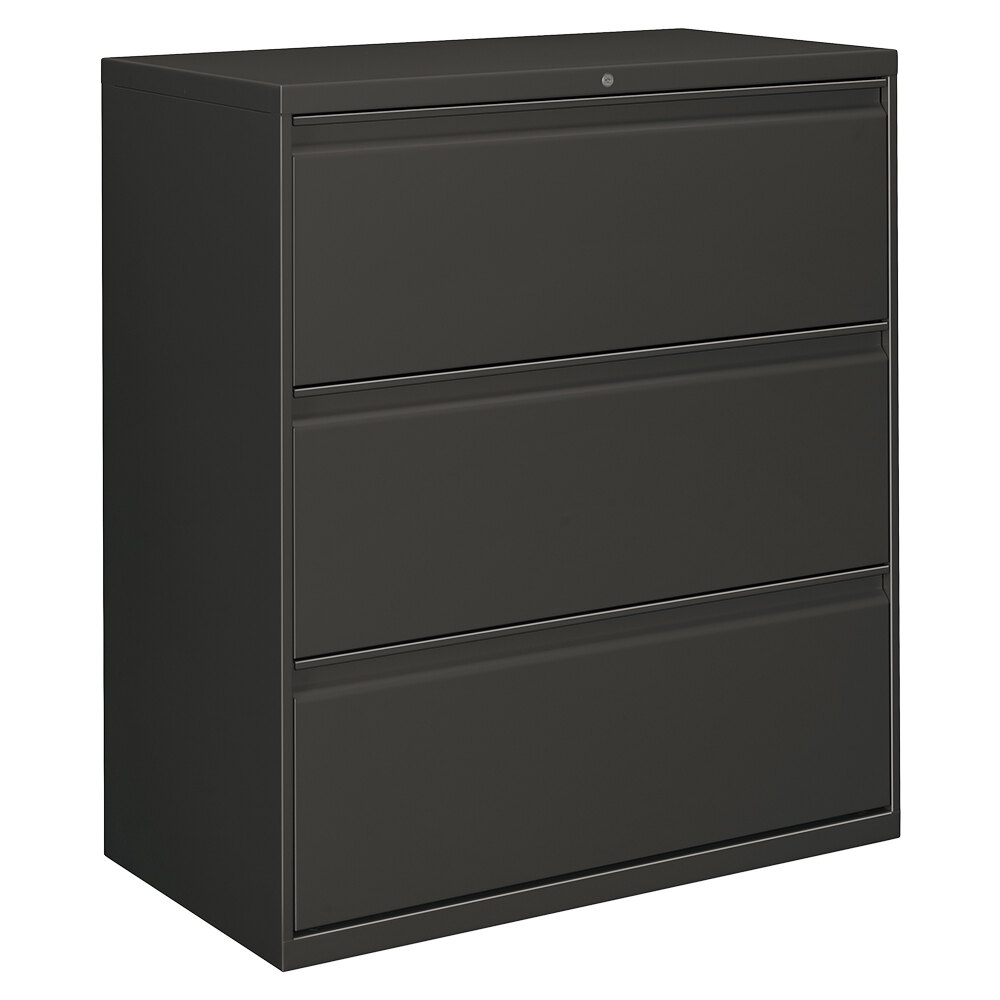 Alera Alelf3641cc Charcoal Three-drawer Metal Lateral File Cabinet - 36 