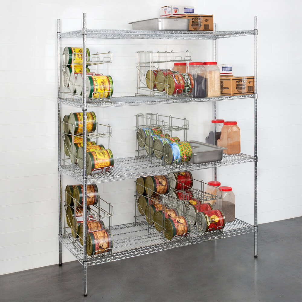 Regency 24" x 60" Chrome Wire Shelf Kit with 7 Can Racks and 74" Posts