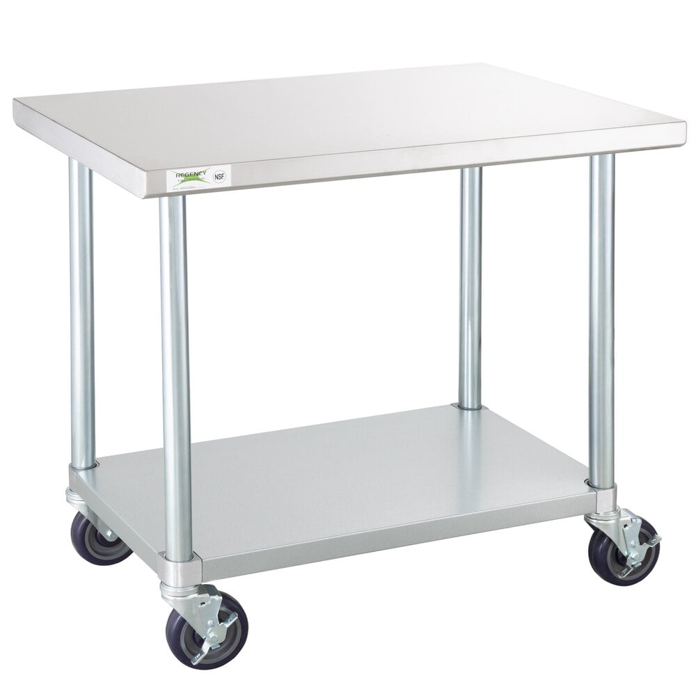 Regency 24" x 36" 18Gauge 304 Stainless Steel Commercial Work Table