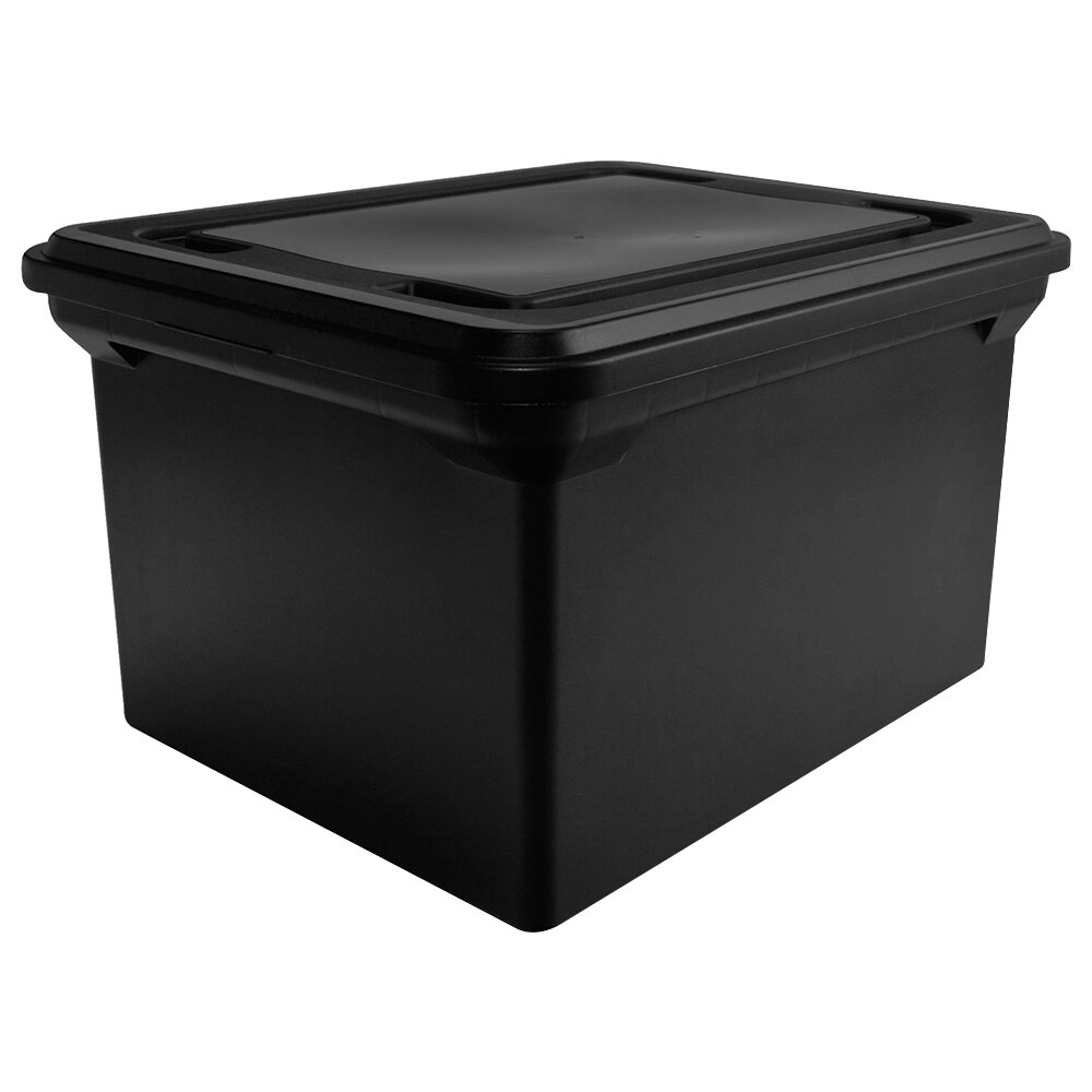 Advantus 34052 14 1/8" x 18" x 10 3/4" Black Plastic File Storage Bin