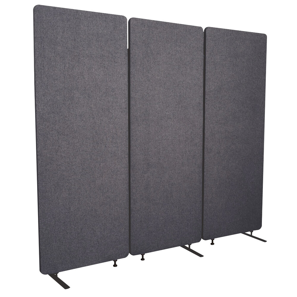 Luxor RCLM7266ZSG RECLAIM Slate Gray Room Divider Set with 3 Panels