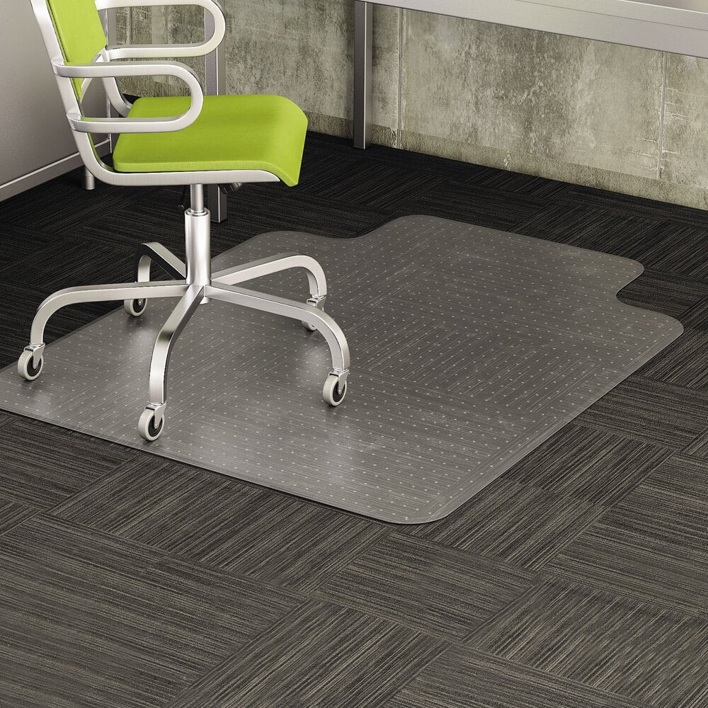 Deflecto CM13233 45" x 53" DuraMat Clear Vinyl Low Pile Carpet Lipped Chair Mat