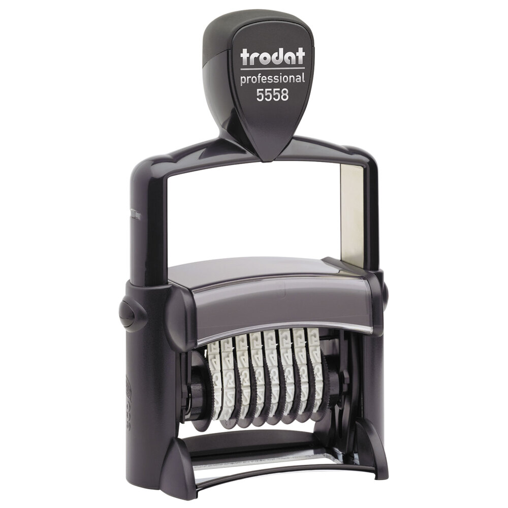 Trodat T5558 Professional Numberer Black Self-Inking Eight Digit Stamp