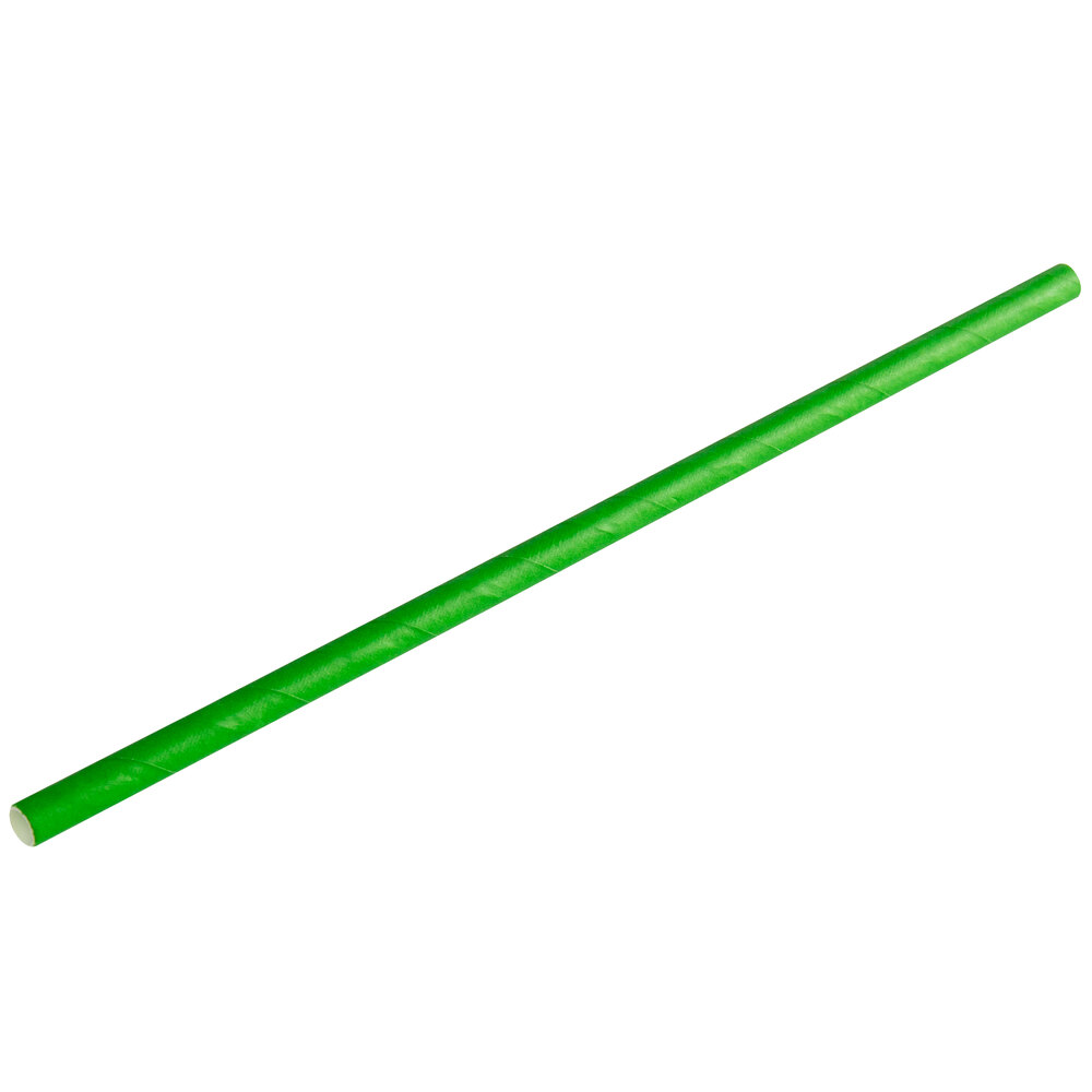 EcoChoice 7 3/4" Green Jumbo Unwrapped Paper Straw - 2400/Pack