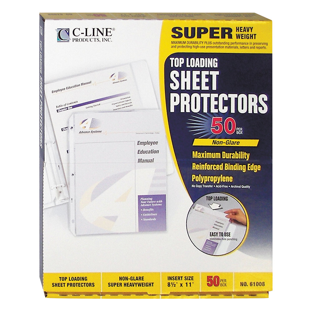 C Line 61008 11 X 8 1 2 Super Heavyweight Top Loading Clear Non Glare