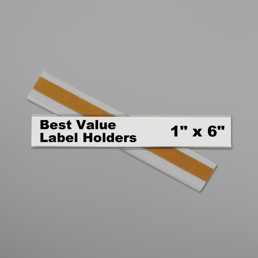 CLine 87627 6" x 1" Clear Top Load SelfAdhesive Label Holder 50/Pack