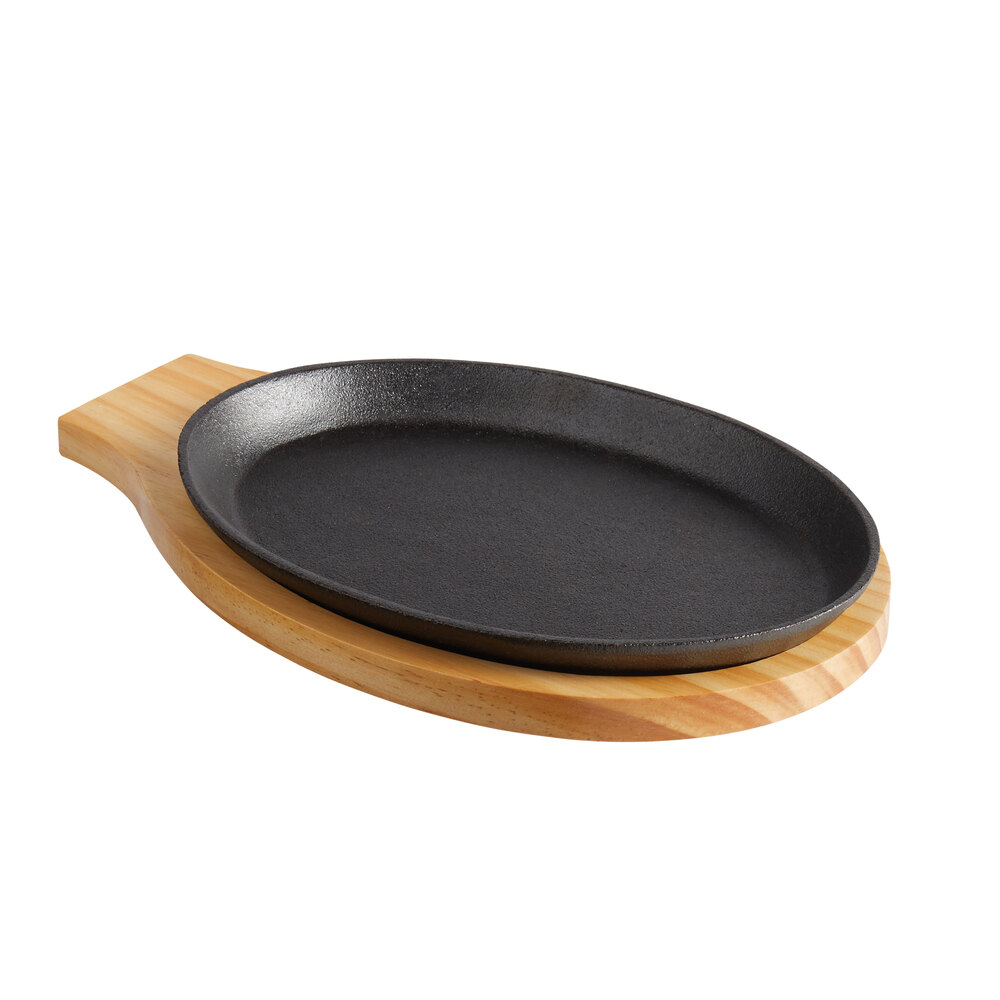 Choice X Oval Pre Seasoned Cast Iron Fajita Skillet With