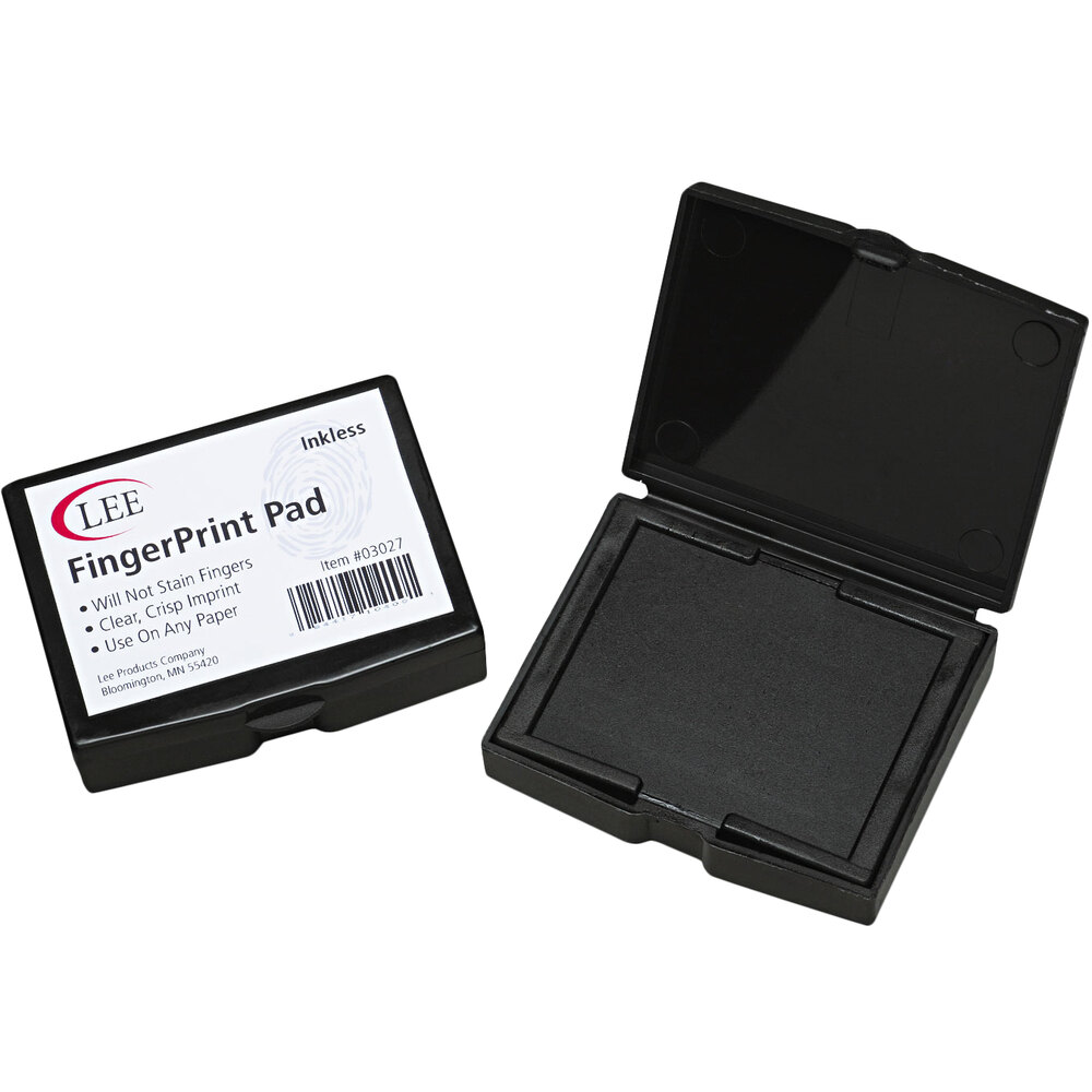 LEE 03027 2 1/4" x 1 3/4" Black Inkless Fingerprint Pad