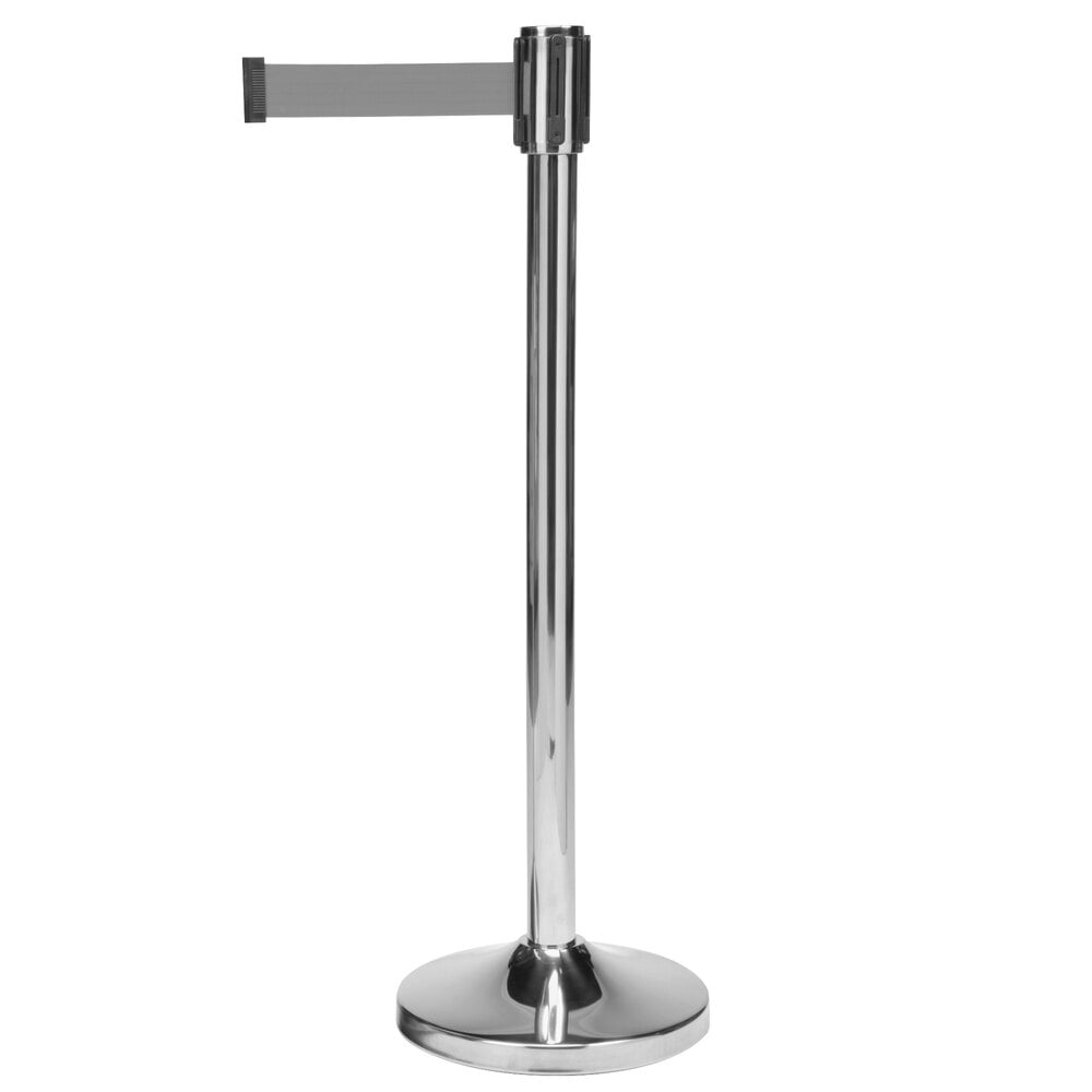 CSL 5500SSBLK 39" Stainless Steel Stanchion Set with 78" Belt and 2 Posts