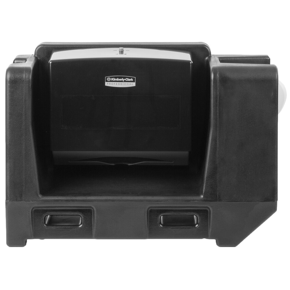 Cambro HWATD Black Hand Washing Station Multi Fold Towel Dispenser
