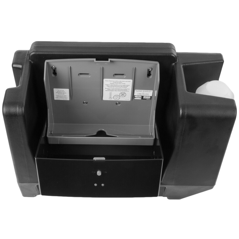 Cambro HWATD Black Hand Washing Station Multi Fold Towel Dispenser