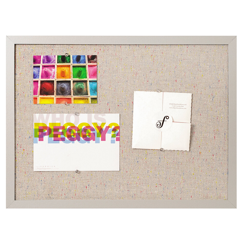 MasterVision FB0470608 24" x 18" Gray Fabric Bulletin Board with Gray