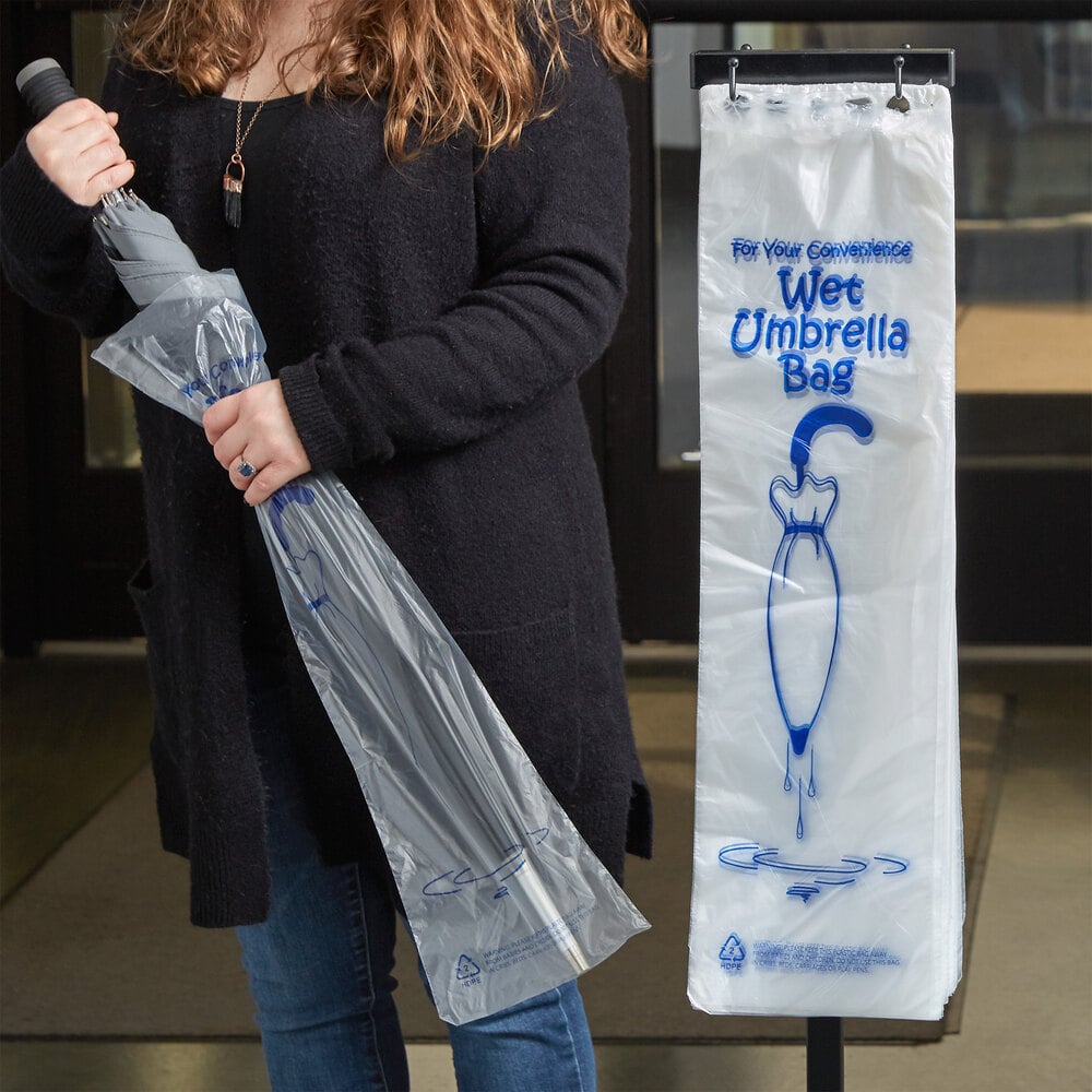 LK Packaging 7" x 24" Medium Printed Wet Umbrella Bag 1000/Case