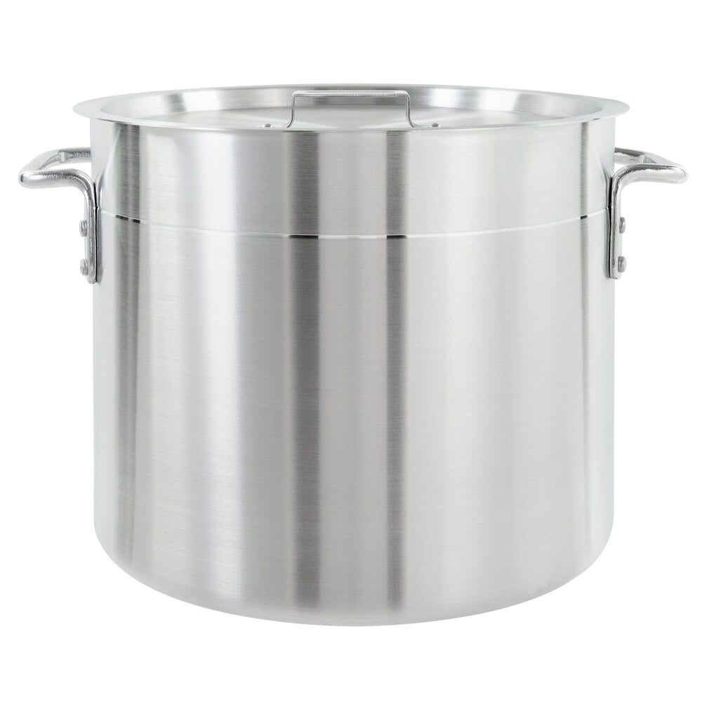 Choice 32 Qt. Standard Weight Aluminum Stock Pot With Cover