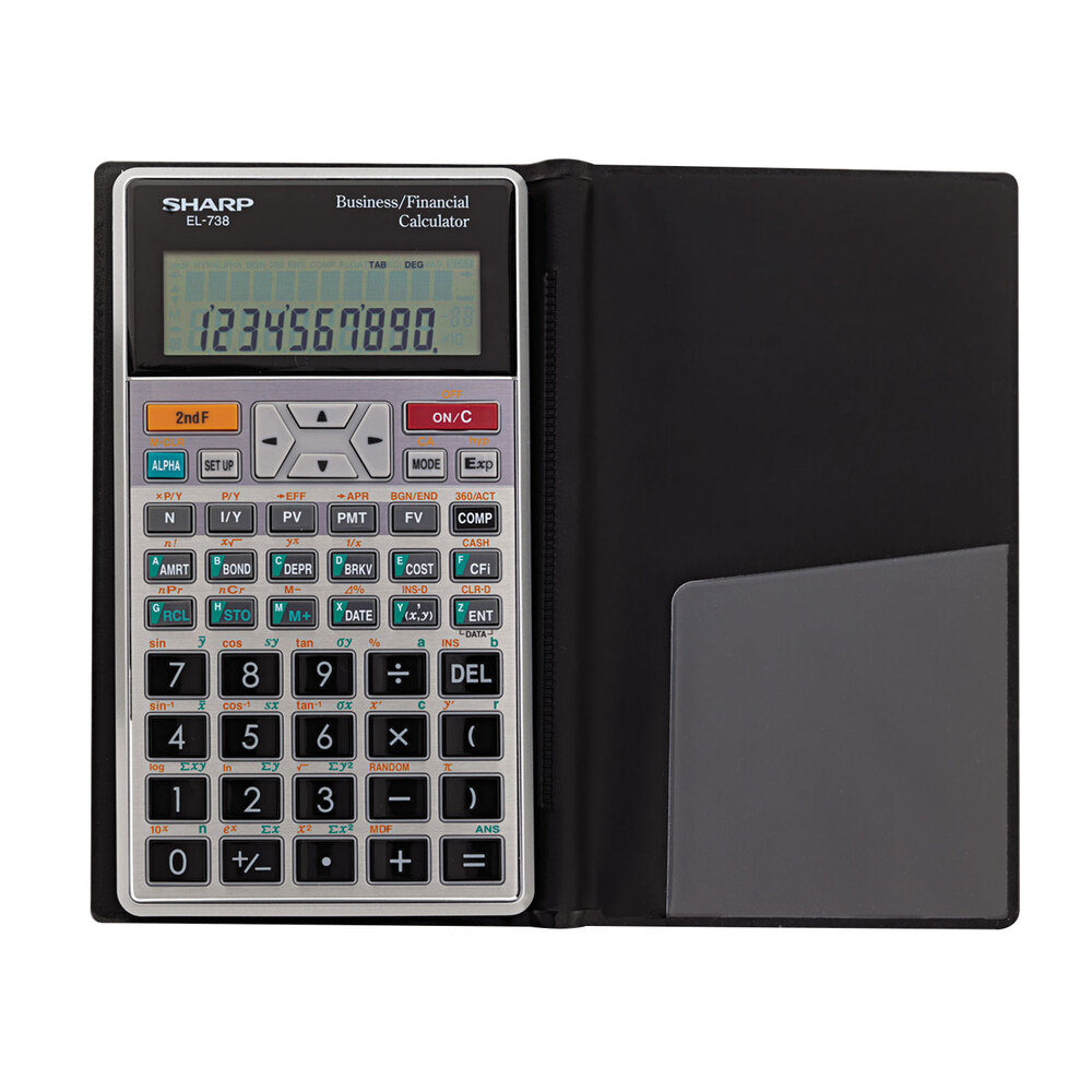 Sharp EL738FB 3" x 5 9/16" 10Digit 2 Line Financial Calculator