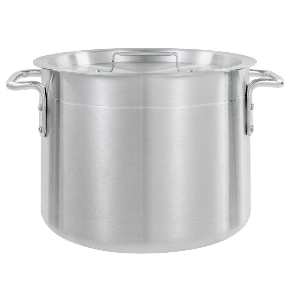 Choice 10 Qt. Standard Weight Aluminum Stock Pot with Cover