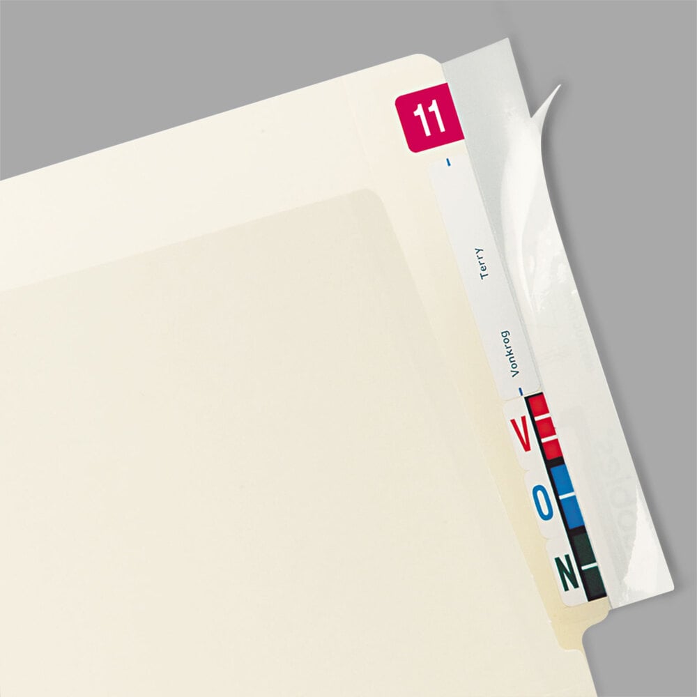 Tabbies 68386 2" x 8" Clear End Tab SelfAdhesive Label / File Folder
