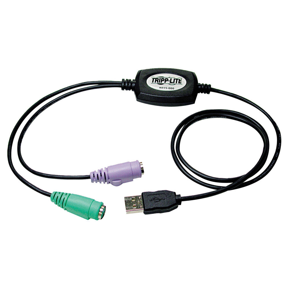 Tripp Lite B015000 18" Black USBA Male to PS2 Female Adapter Cable