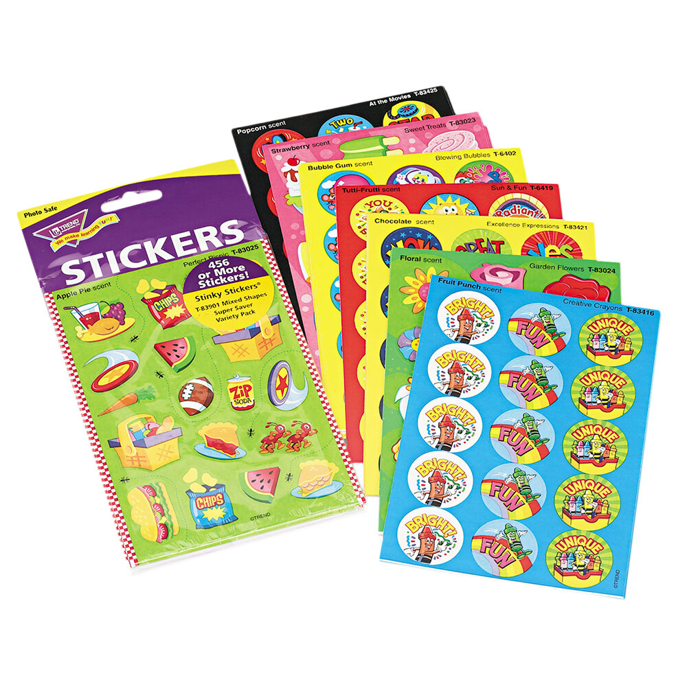 Trend T-83901 Stinky Stickers Sweet Scents Sticker Variety Pack - 480/Pack