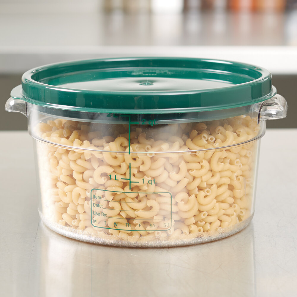 Carlisle 1076307 StorPlus 2 Qt. Clear Round Food Storage Container