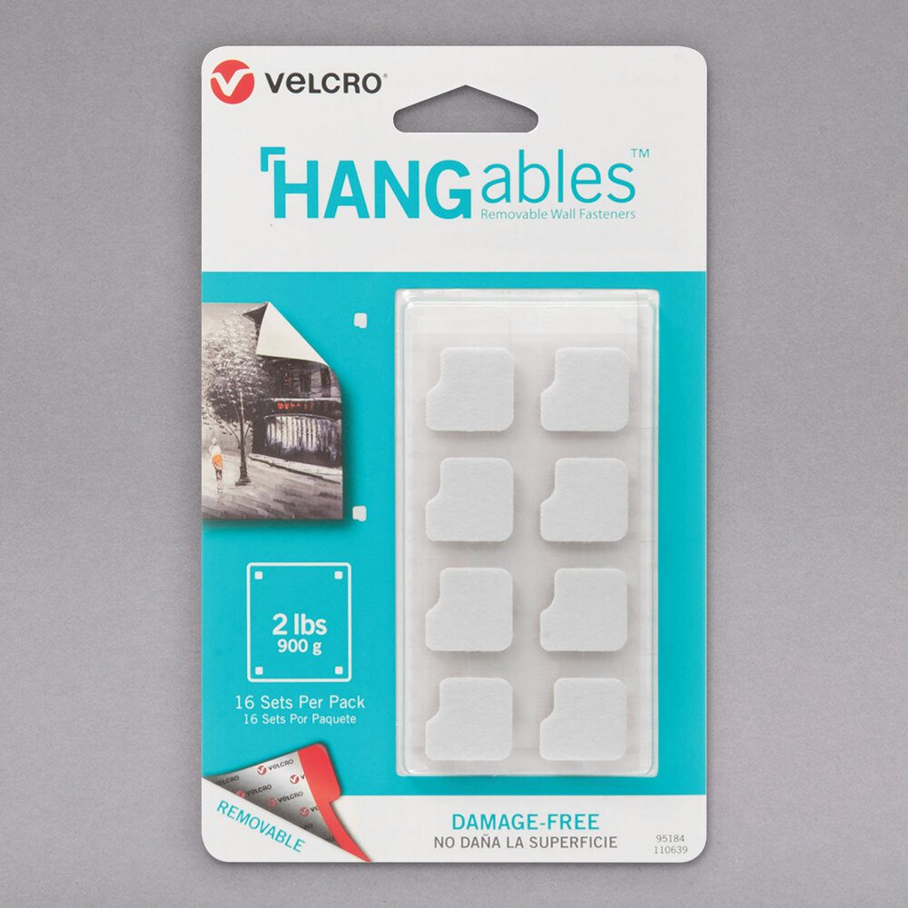 Velcro® 95184 HANGables 3/4" Square White Fastener 16/Pack