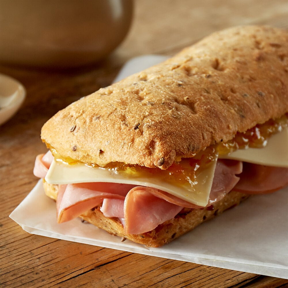 Bakery de France 7" x 3" Multigrain Ciabatta Panini 48/Case