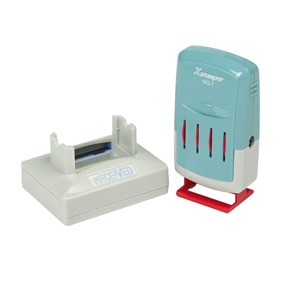 Xstamper 66211 VersaDater 2 1/8" x 1 5/16" Blue/Red PreInked Date and