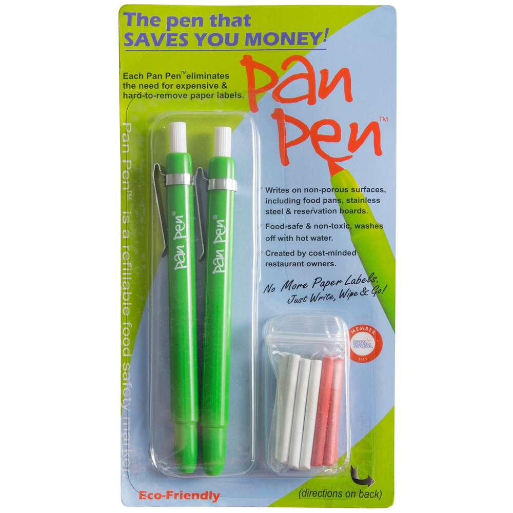 Pan Pen Pape12 Food Safety Marker 2-pack With 10 Refills