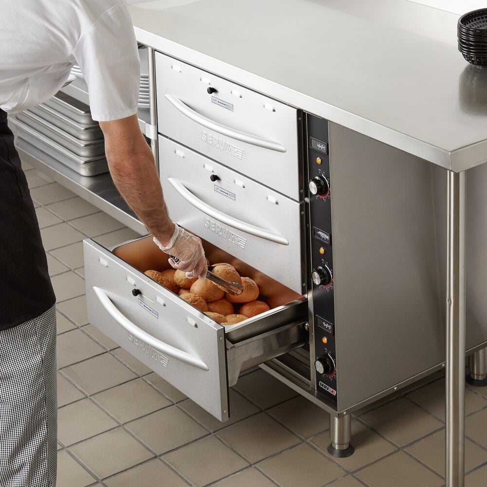 ServIt WDSFS-3 Triple Freestanding Drawer Warmer - 1350W, 120V