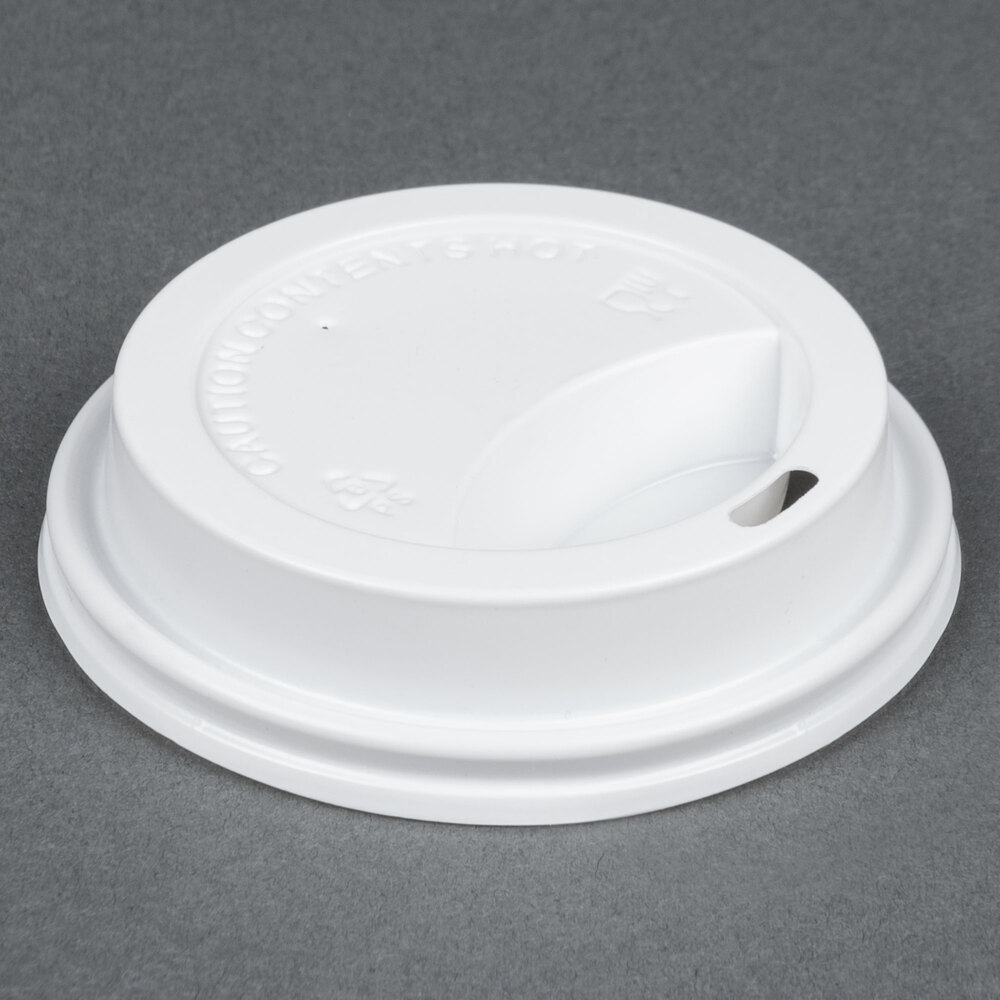 White Coffee Cups With Lids SOLO TLP316-0007 White Traveler Plastic Lid For Solo Paper Hot Cups Case