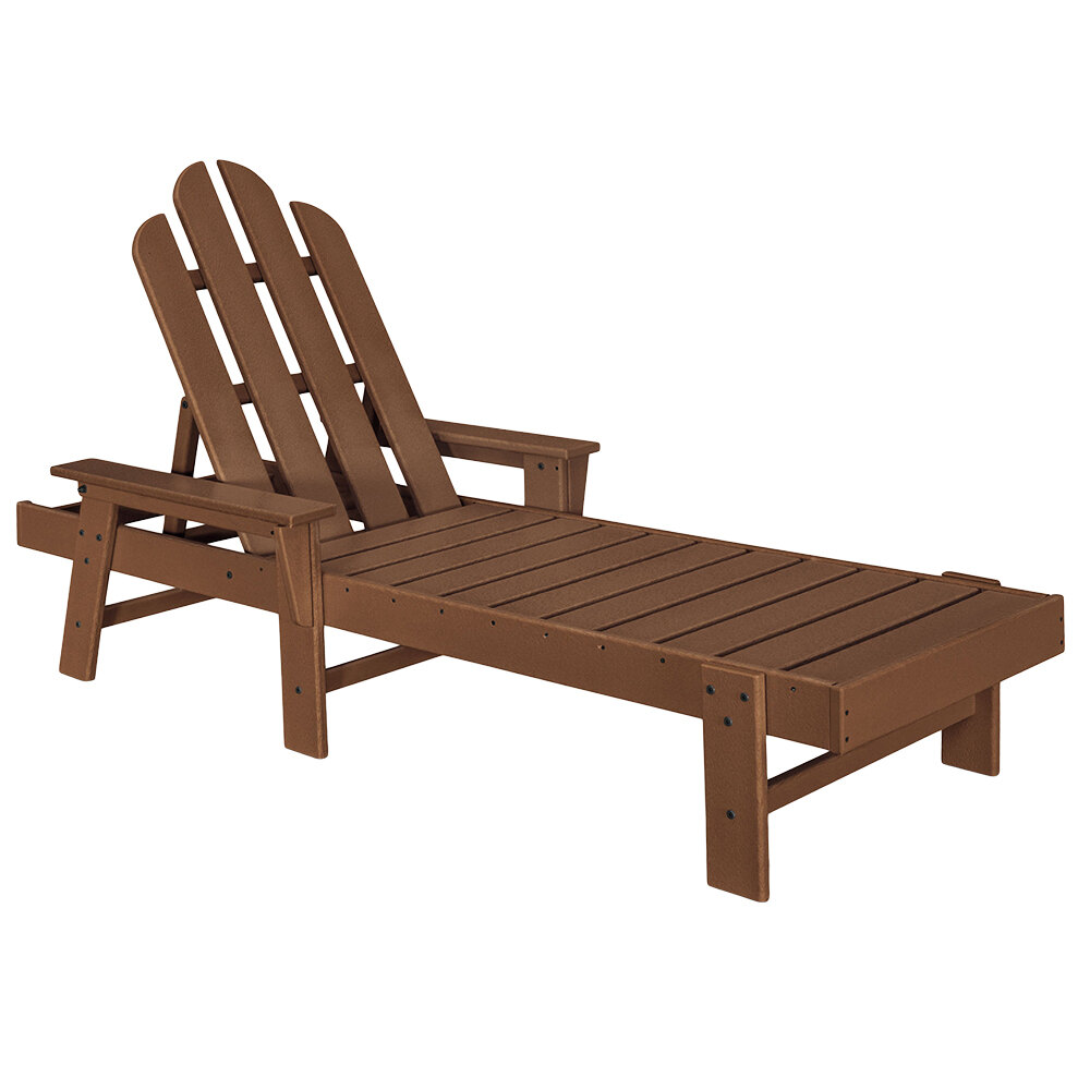 POLYWOOD ECC76TE Teak Long Island Chaise