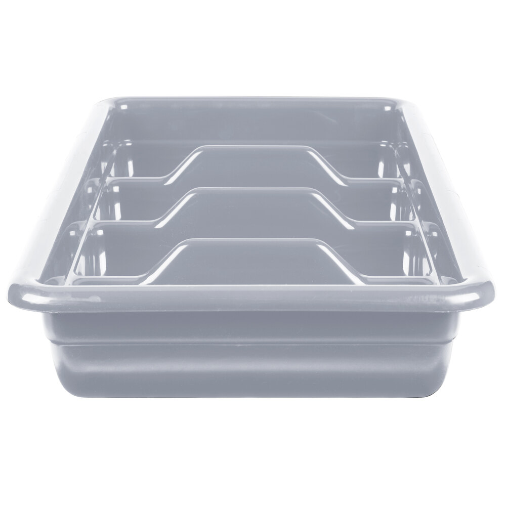 Cambro 1120CBP180 Light Gray 4 Compartment Cutlery Box 11" x 20"