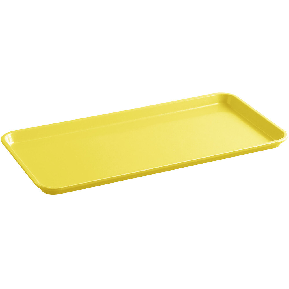 Cambro 918MT145 9" x 18" x 13/16" Yellow Fiberglass Market Tray