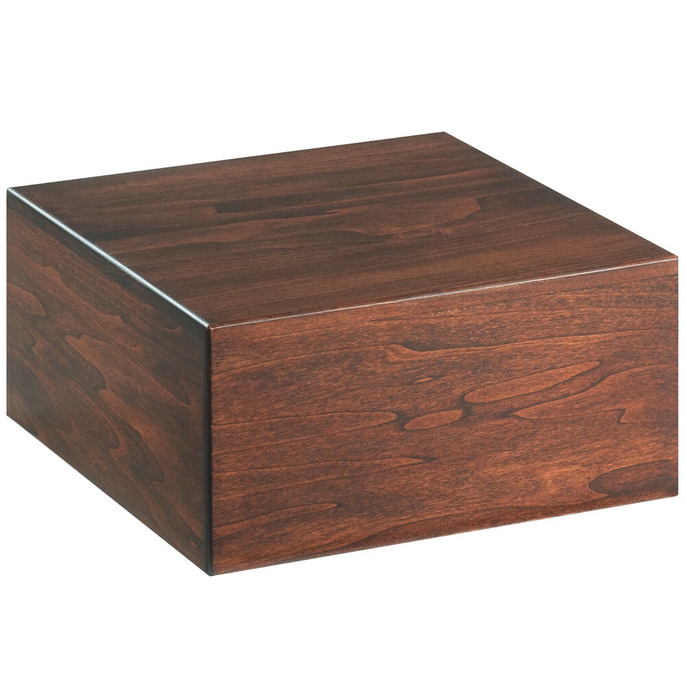 CalMil 432678 MidCentury Square Walnut Wood Riser 12" x 12" x 6"