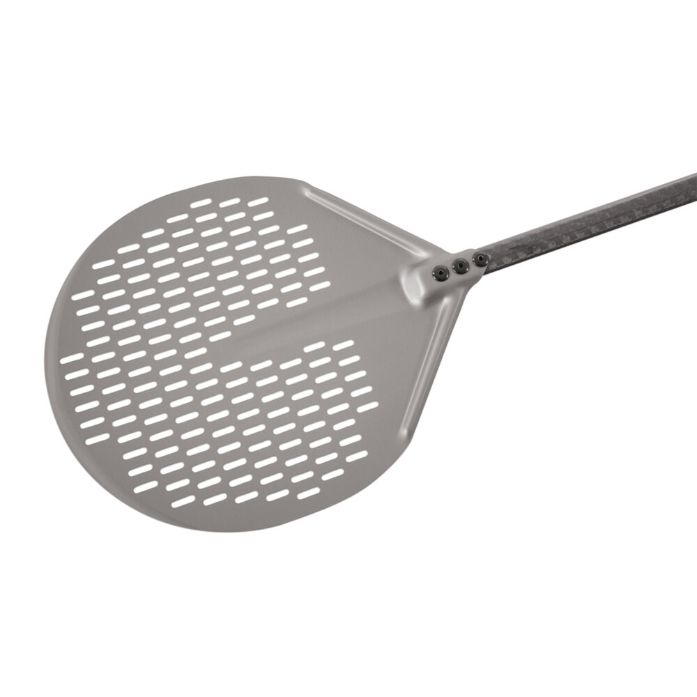 GI Metal ACB41F Carbon 16" Anodized Aluminum Round Perforated Pizza