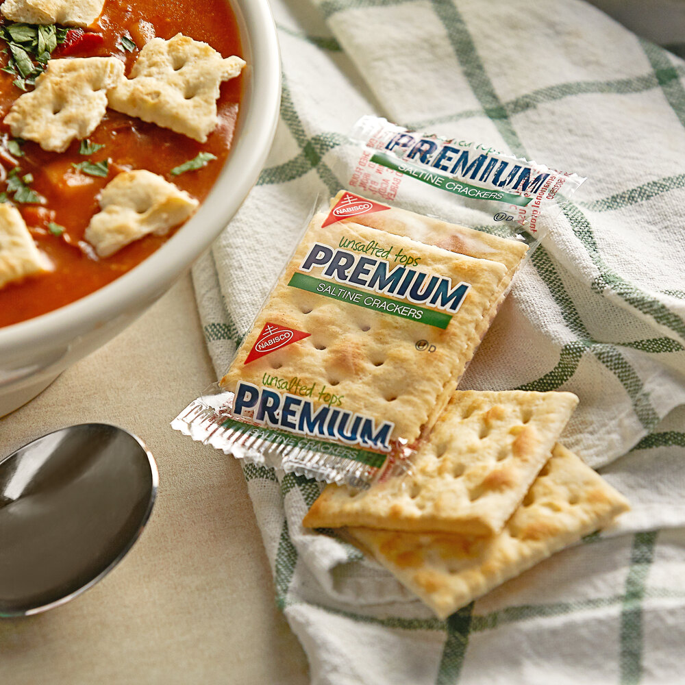 Nabisco Premium 2Count (0.20 oz.) Unsalted Tops Saltine Crackers 500/Case