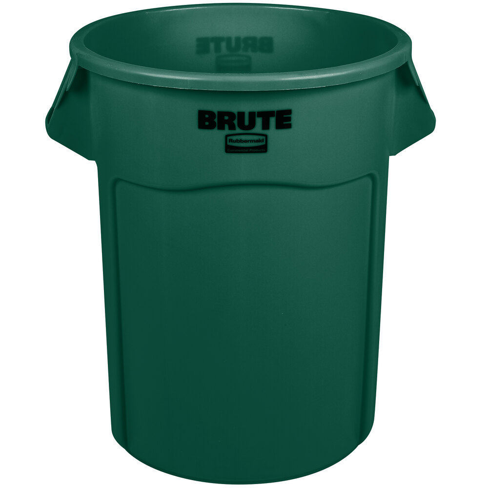 RubbermaidFG265500DGRN BRUTE Green 55 Gallon Round Trash Can