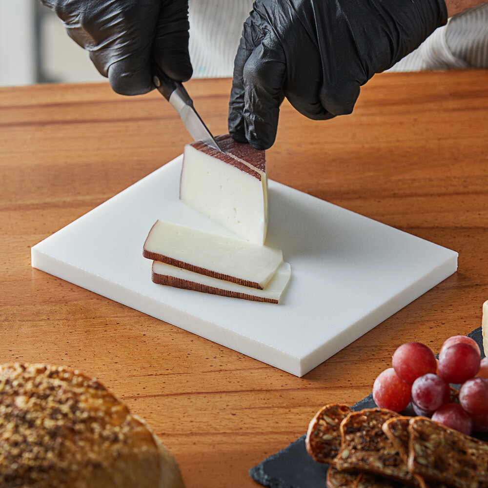 8" x 6" x 1/2" White HighDensity Polyethylene Cutting Board