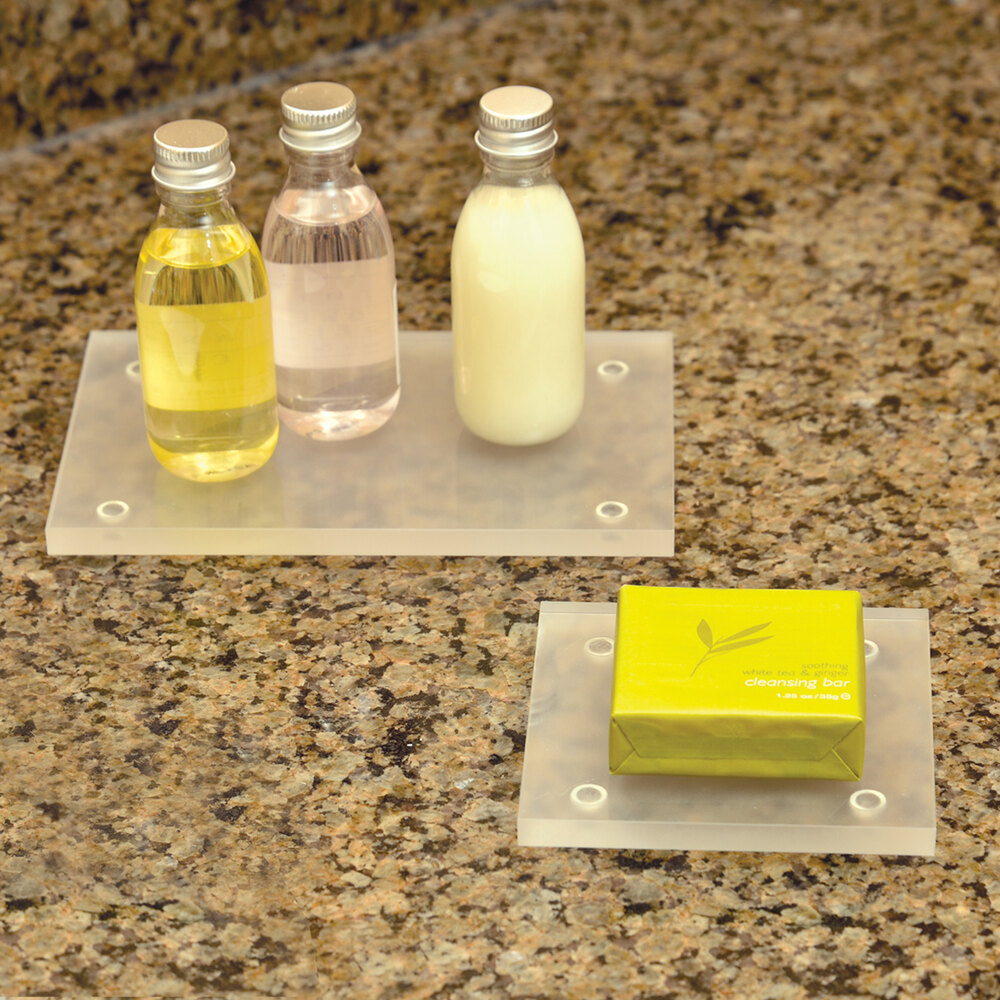 Clear Frosted Acrylic Square Soap Dish