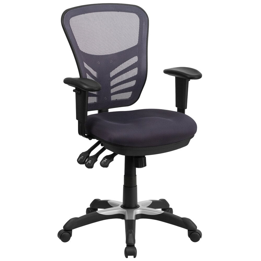 Flash Furniture HL-0001-DK-GY-GG Mid-Back Dark Gray Mesh Office Chair ...