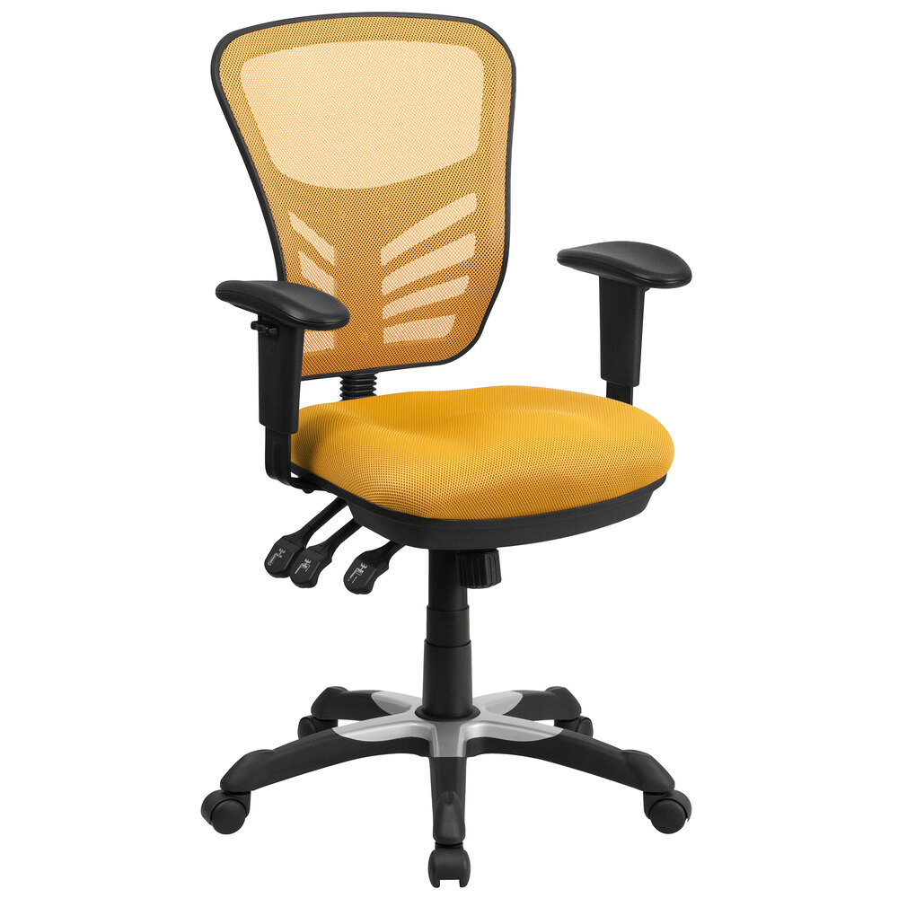 Flash Furniture HL0001YELGG MidBack Yellow Mesh Office Chair with