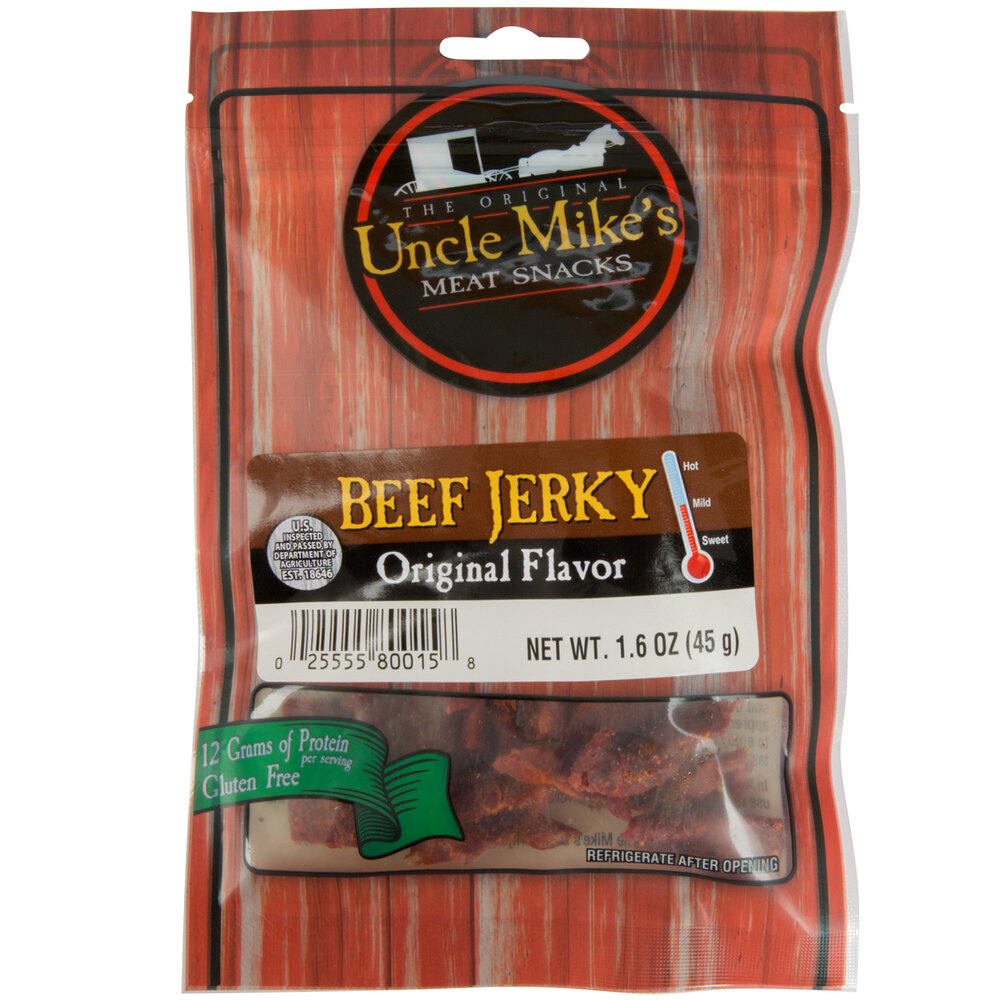 Uncle Mike&amp;#39;s 1.6 oz. Pack Original Beef Jerky - 32/Case