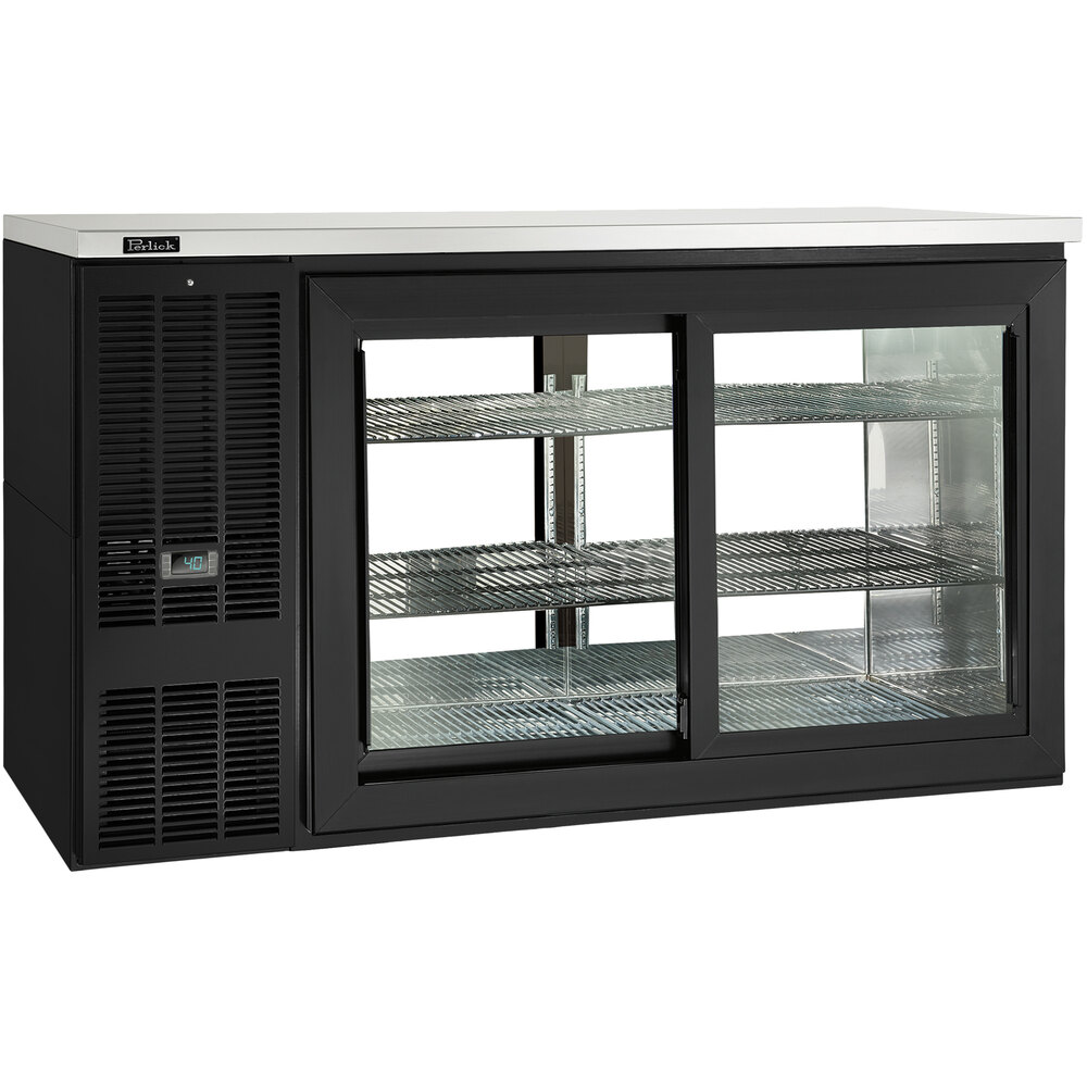 Perlick SDPS60 60" Black PassThru Sliding Door Back Bar Refrigerator