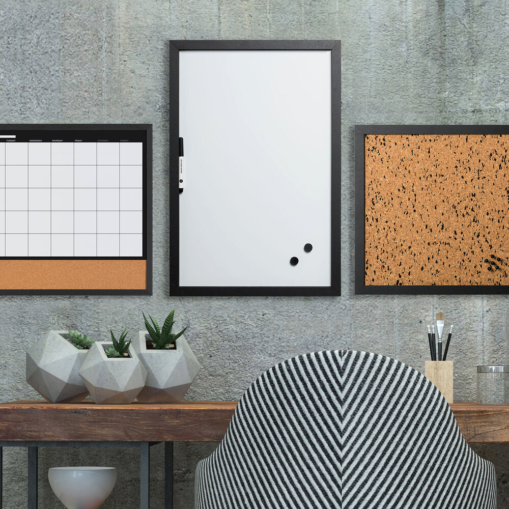 MasterVision MM040011619 24" x 18" WallMount Dry Erase Board with Black MDF Frame