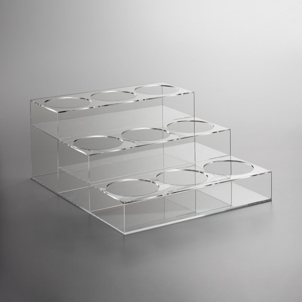 Choice 9-Bottle Organizer; 3-Tier, Clear Acrylic