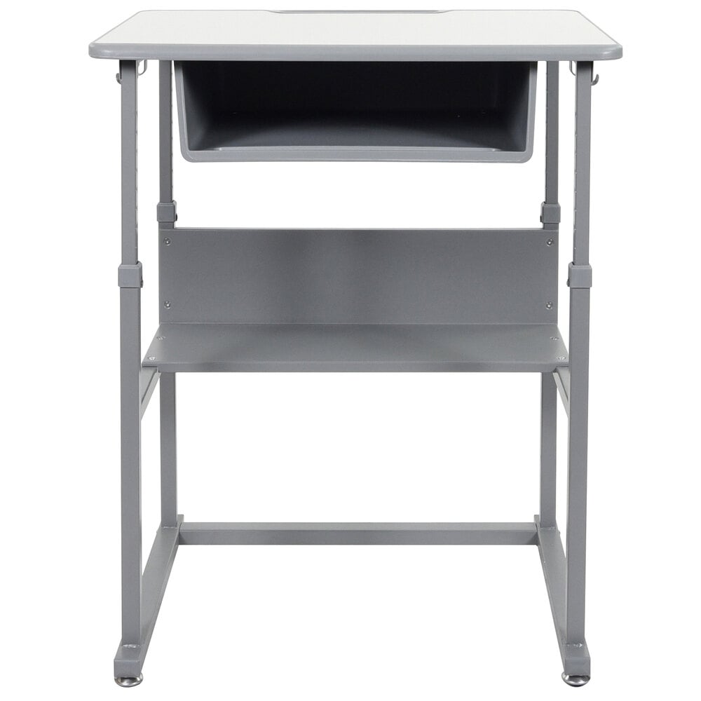 Luxor STUDENTM 27 1/2" x 19 1/2" Medium Gray Adjustable Height Student