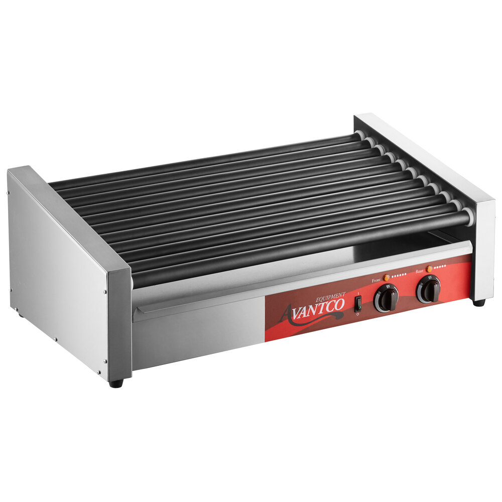 Avantco RG1850T 50 Slanted Hot Dog Roller Grill with 11 NonStick