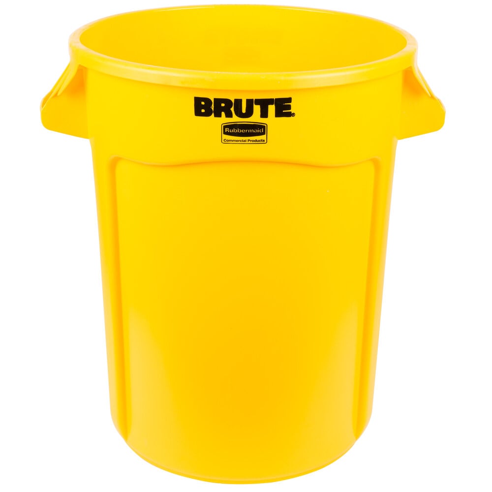 Rubbermaid FG263200YEL BRUTE 32 Gallon Yellow Trash Can