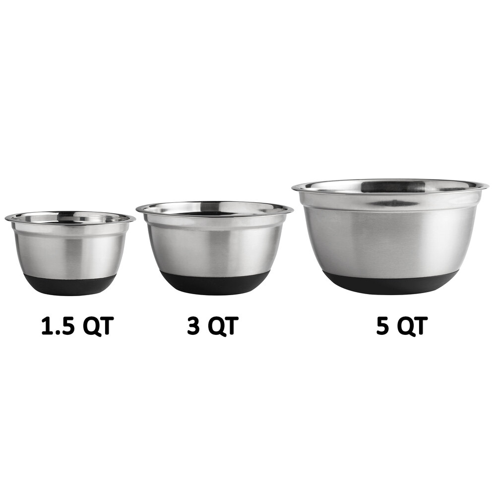 stainless steel mixing bowls with rubber base